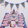 Shimmer Shine Party Theme Decoration Plate Fork Flag Children Kids Birthday Accessories Party Disposable Tableware Sets