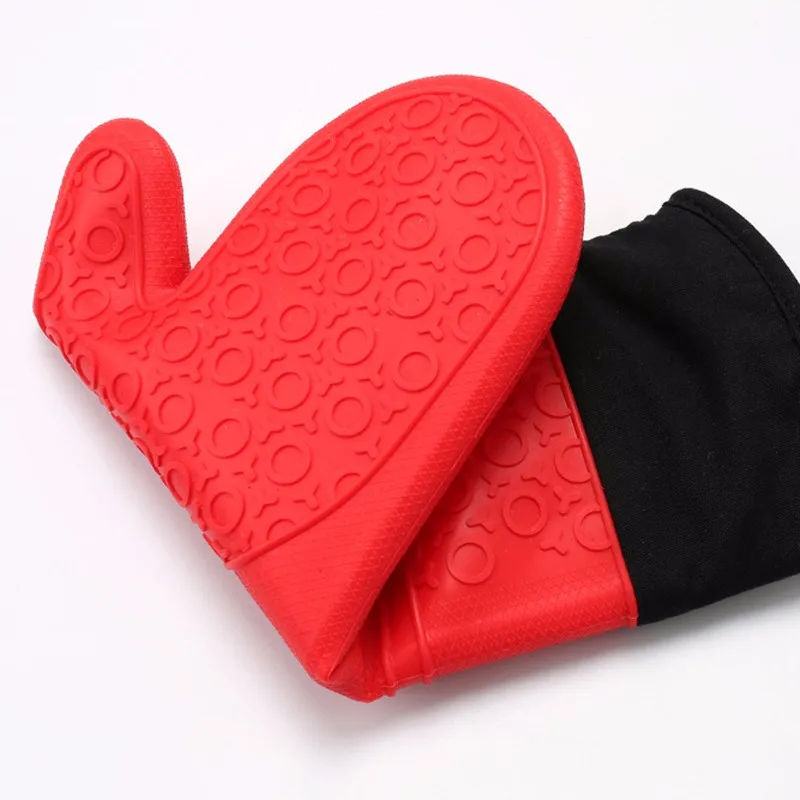 Wholesale Silicone Oven Mitts Extra Long Quilted Cotton Lining Heat