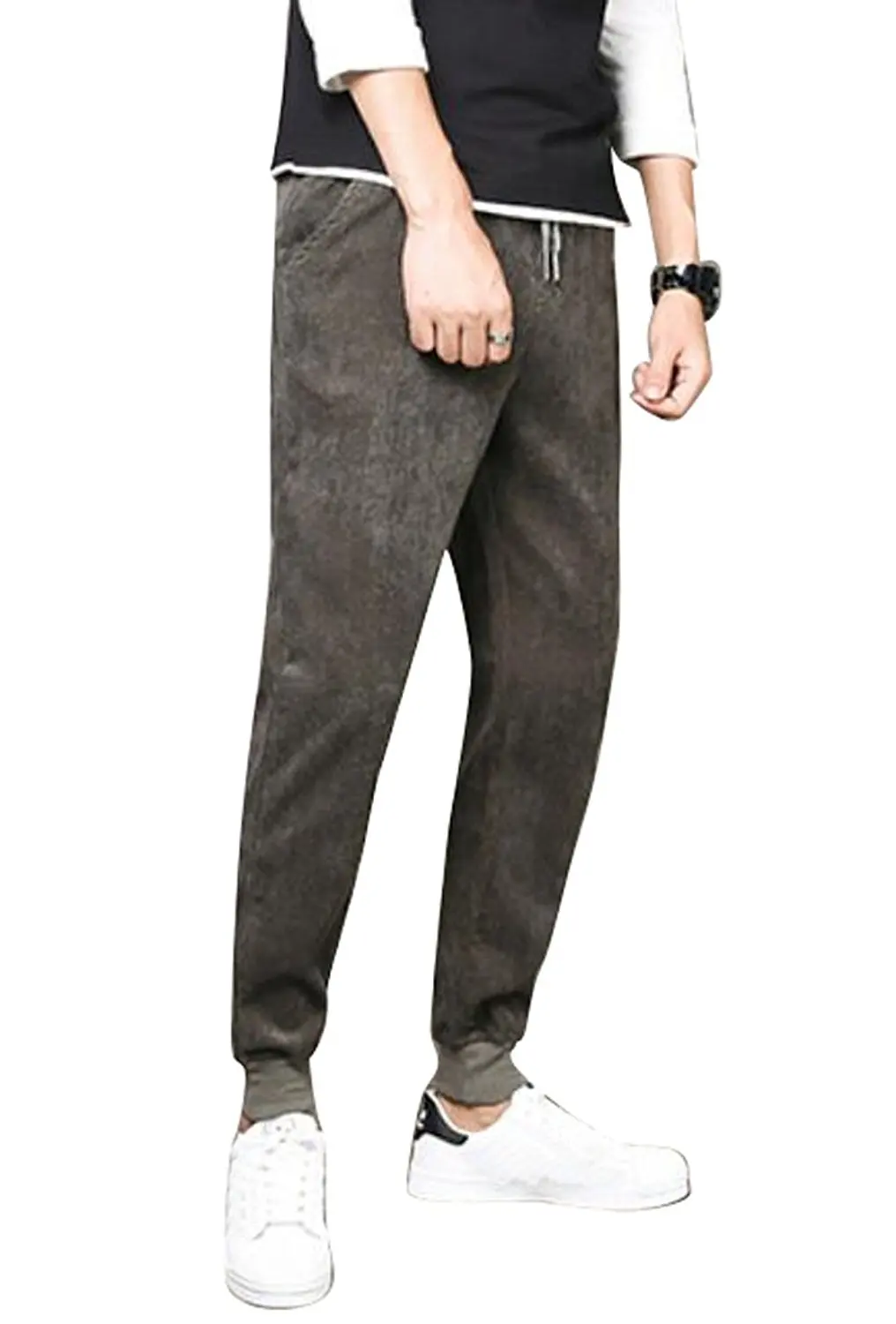 XiaoTianXin-men clothes XTX Mens Stretch Casual Sport Breathable Harem Ankle Straight Pants