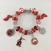Topvesko Factory New Red Europe Bead Delta Sigma Theta Sorority Founder Lady 1913 Charm Bracelet