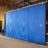 6 ft x 8 ft Solid Blue PVC Vinyl Industrial Curtain Wall w/ Mounting Hardware