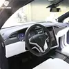 For Tesla Model S / Model X Carbon Fiber Front Centre Console Dash Board Trim Cover 3 PCS SET Model S and X Fit