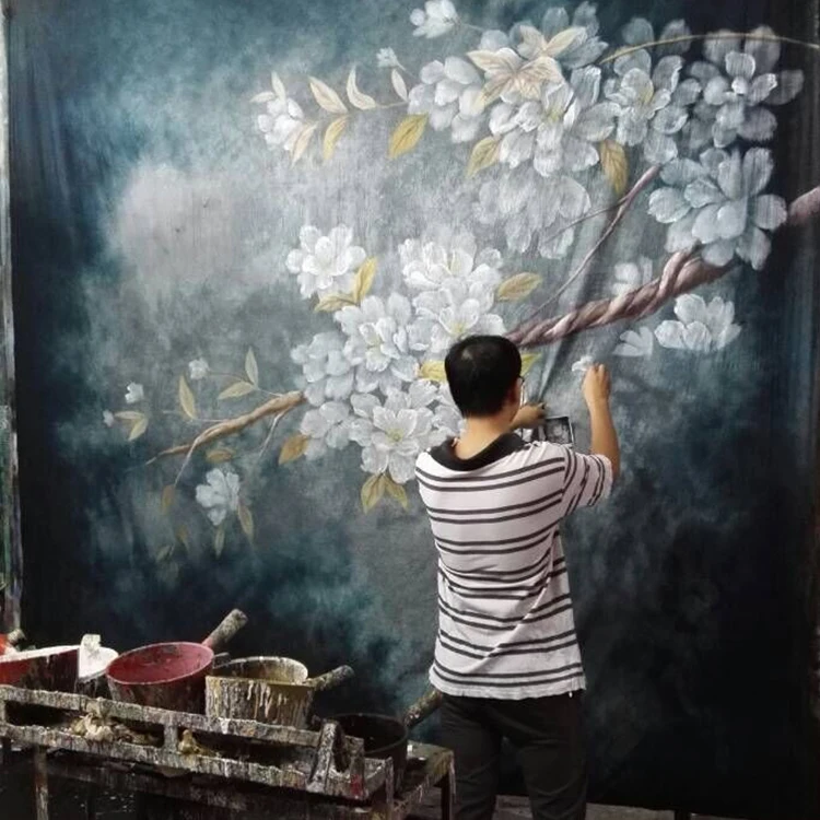 100% muslin fabric hand painted photography studio equipment modeling photo backgrounds