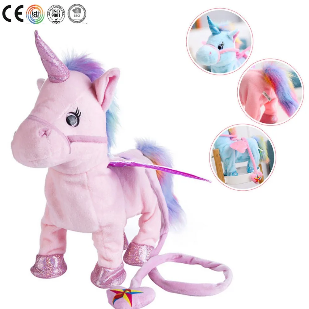 walking unicorn toy with leash