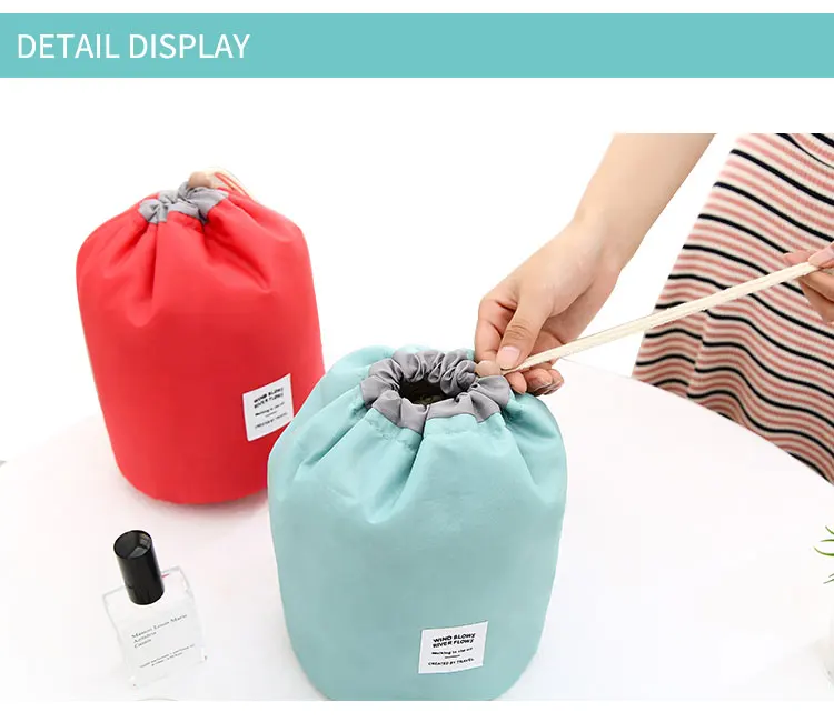 High Capacity Polyester Cute Round Cosmetic Bag With Drawstring Buy