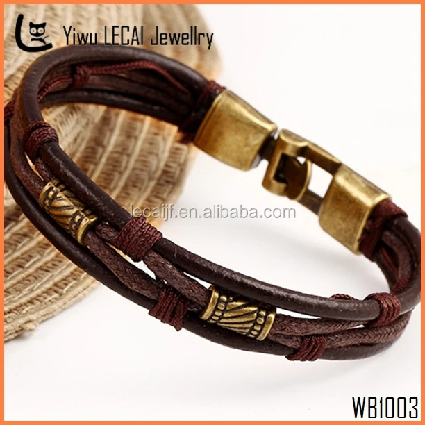 Leather Bracelet Men Christian Leather Bracelet Braided Rustic Brown Leather Bracelets For