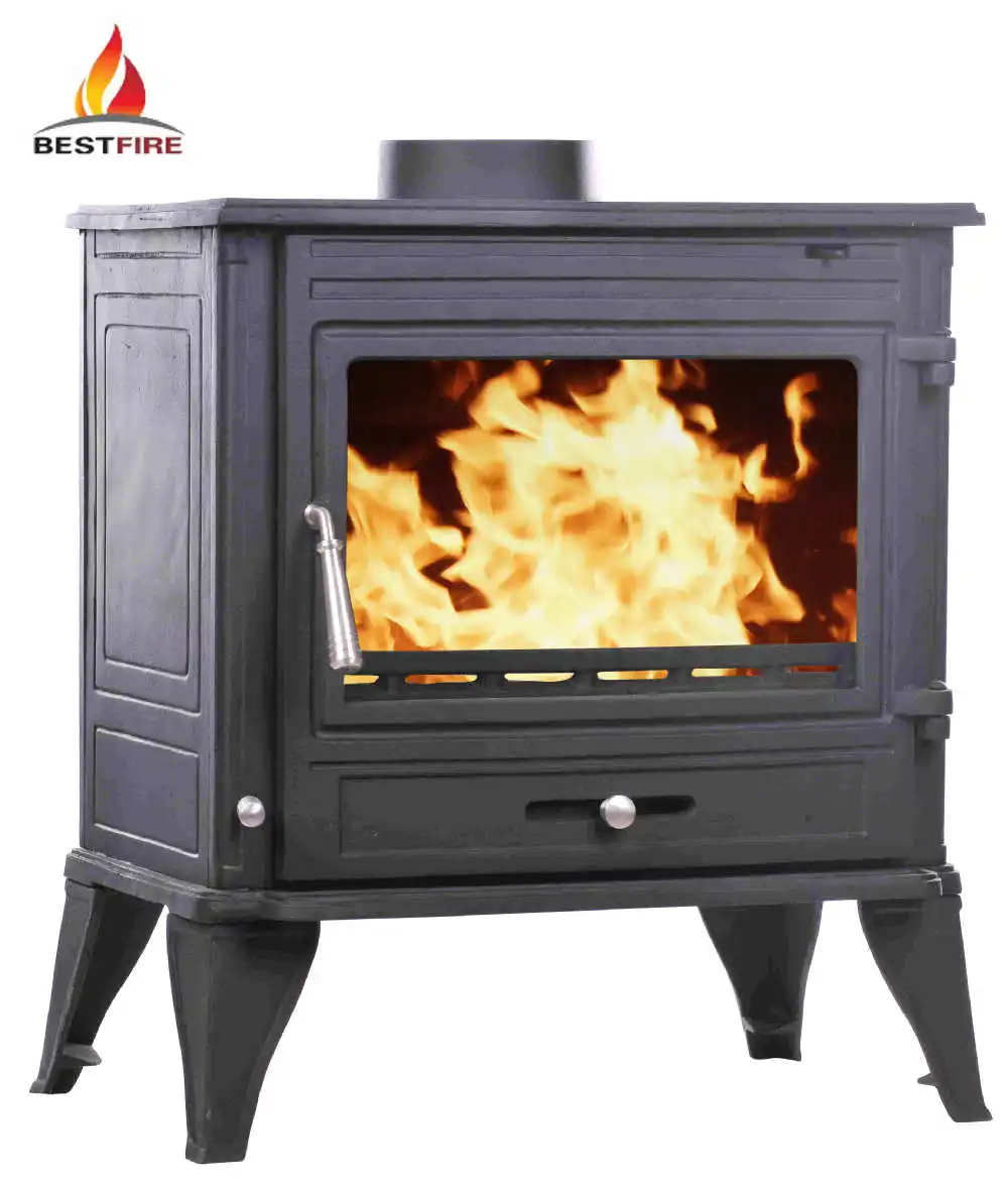 Warm Matt Black Cast Iron Wood Burning Stove With Boiler Buy Indoor