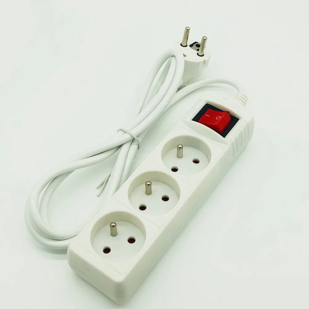 Heavy Duty French Plug 3 Ways Smart Power Strip Extension Plug Socket ...