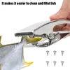 Stainless Steel Fish Fillet Clamp Tail Clip with Mounting Screws Fish Tail Clip for Cleaning Board Deep-Jaw Fish Tail Clip