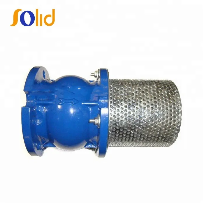 DN300, PN16 Ductile iron foot valve with stainless steel strainer