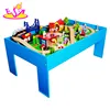 2016 new design kids 88 pieces wooden train tracks table W04C061