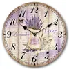 Purple lavender covers and greeting cards gift blesses vintage wall clock for hotel
