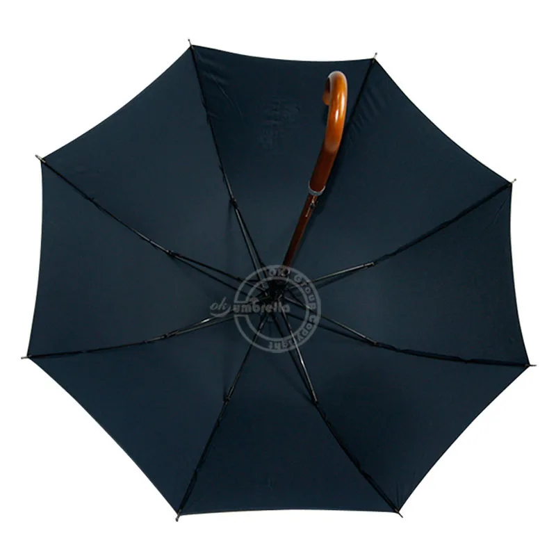 23"x8k Shenzhen Black Funeral Straight Umbrella With Wooden Handle