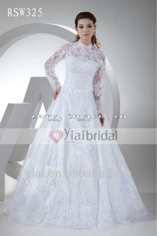 Rsw325 Long Sleeve High Neck Wedding Dress Buy Wedding Dress
