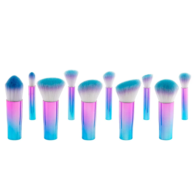 New Arrivals Top Quality Bristles Detachable Gradient Plastic Makeup Brush Set