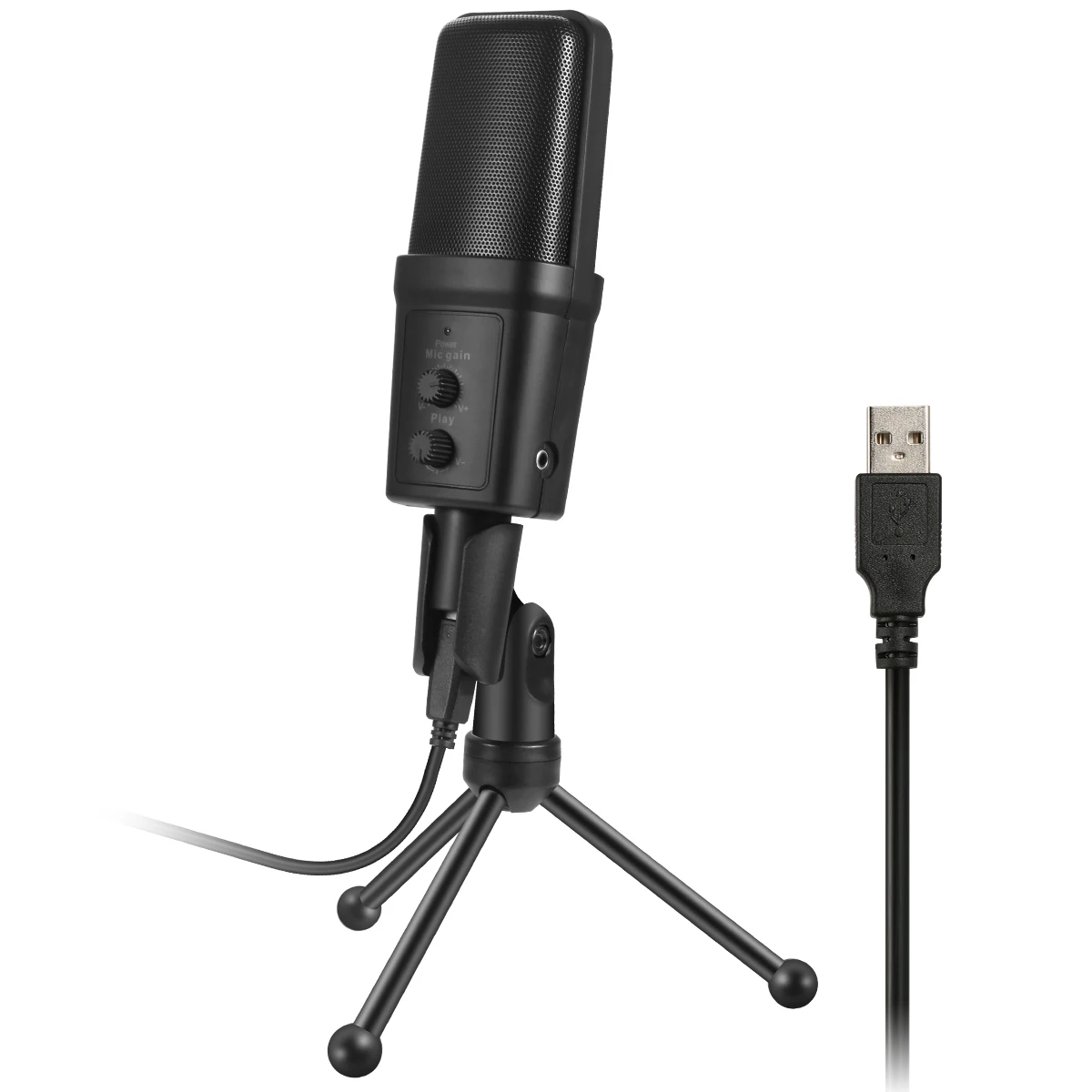 SF-970 Professional Studio Microphone for Podcasting Recording Gaming USB Microphone with Volume Control and Headphone Interface