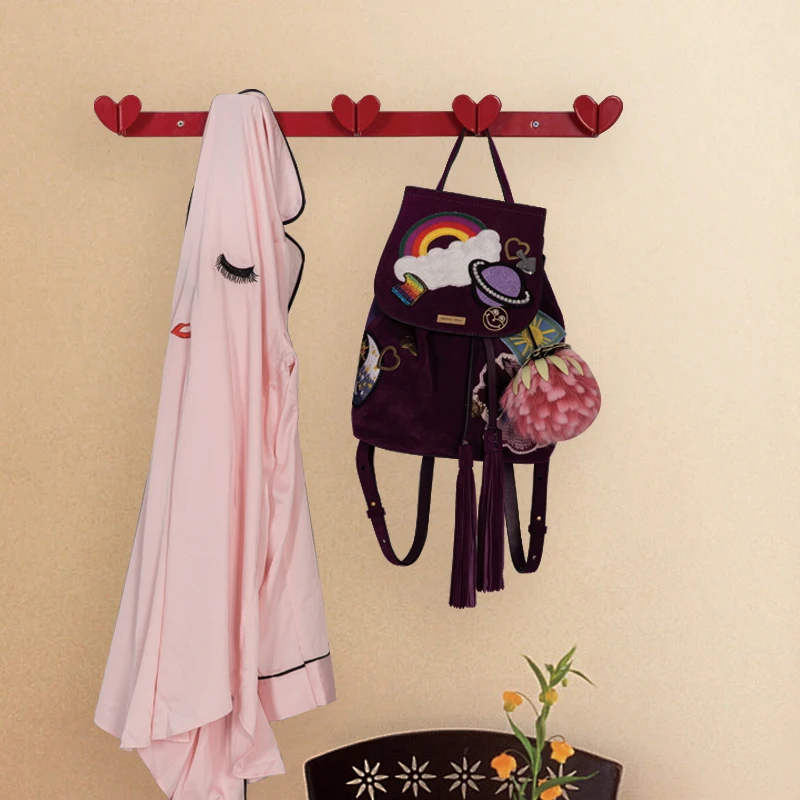  Heart beautiful in colour wall rack for coat bags.jpg