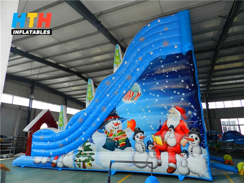 New Design Giant Christmas Inflatable Slide,Santa Claus Gift Inflatable