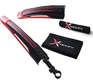 Nexify Bicycle Mud Guards Set (Front and Back) - Mountain Bike Fenders to Reduce Splash of Water, Dirt and Debris - Includes Bike Chainstay Protector