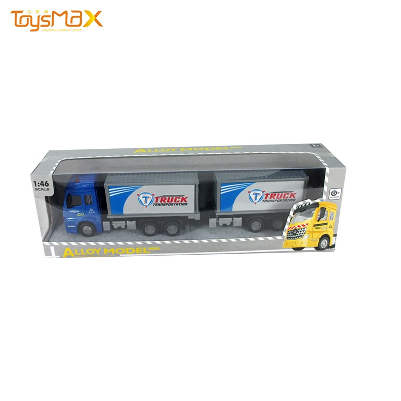 Europe style 2019 New hot sale 1:46 Diecast Alloy Toys Truck Trailer Metal Truck Toy Trailer
