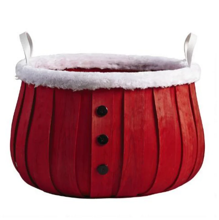 Christmas Split Wooden Bushel Basket With Handle - Buy Bushel Basket