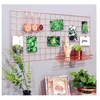 Rose Gold Wall Grid Panel for Photo Hanging Display Wall Decoration Organizer Wall Storage
