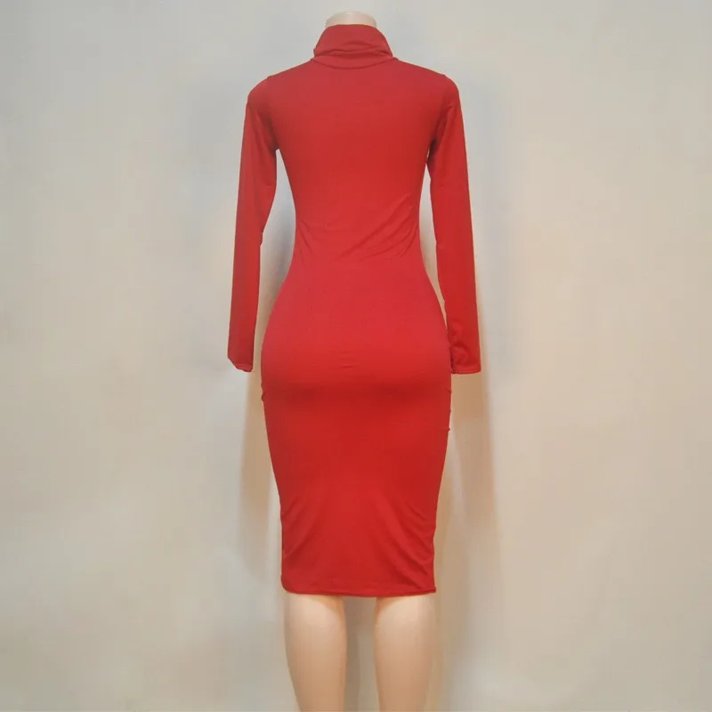 Sexy Bodycon Cowl Neck Straps Black Tea Length Party Dresses,WD5759 main image 1