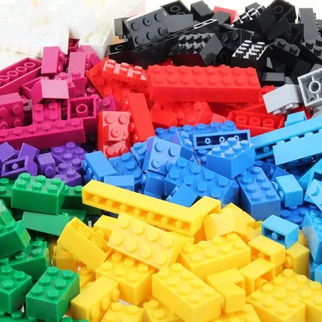 500 Pieces Plastic Classical Multi Color Bulk Building Bricks ...