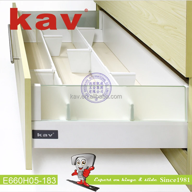 High Fronted Pull Out Drawer Divider For Soft Close Kitchen Drawer