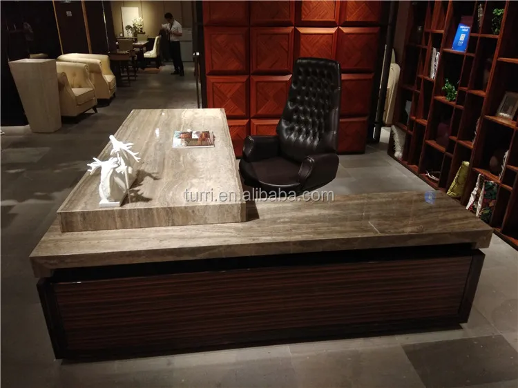 High Quality Modern Luxury Executive Natural Marble Top Rectangular Ceo