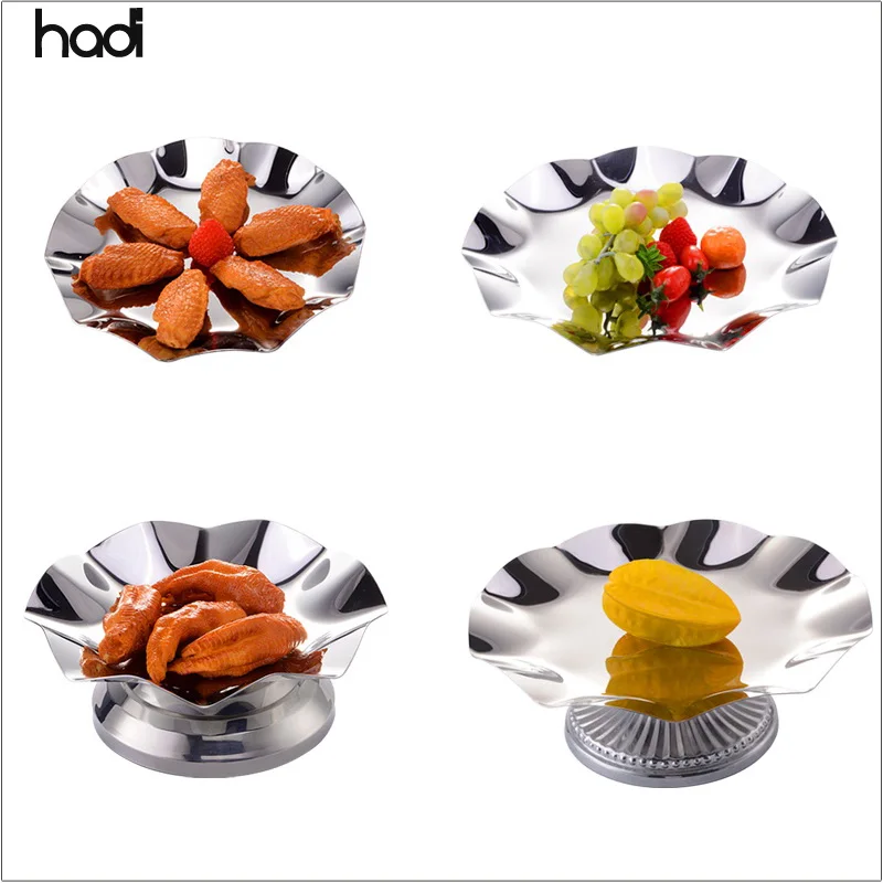 Buffet Decoration Funky Stainless Steel Plates And Bowls,Hammered