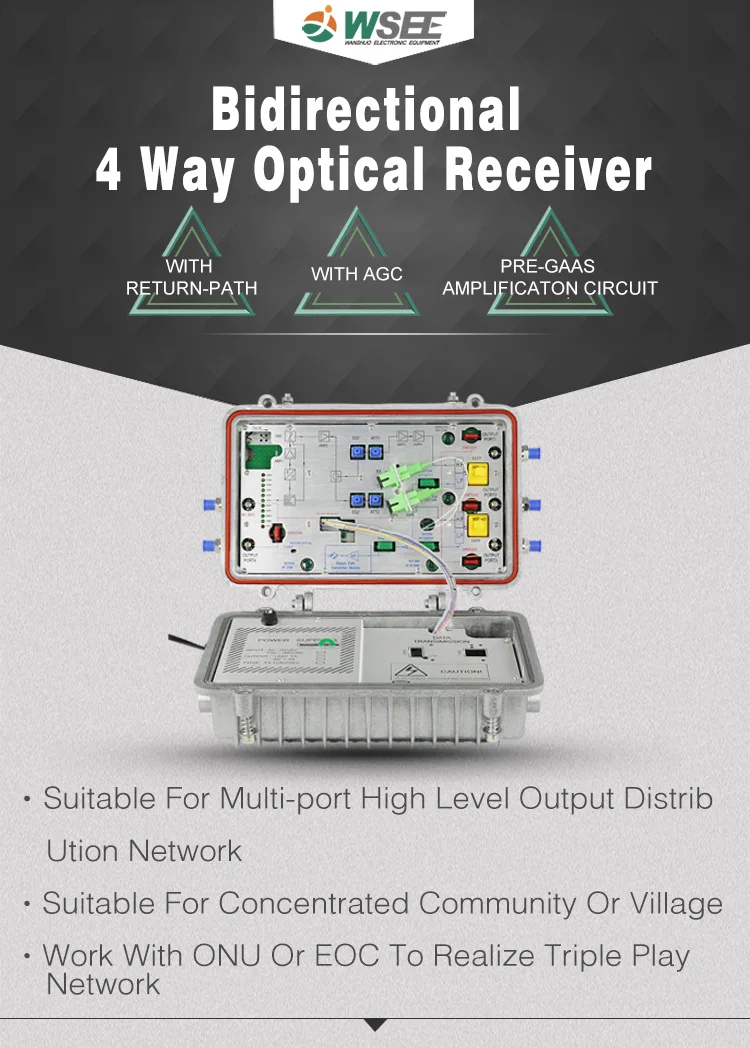 Cable Tv Agc 4 Way 1550nm Optical Receiver For Outdoor Buy 1550nm