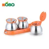 Green 3 Pcs Set Kitchen Spice Usage Stainless Steel Canister Set Spice Storage Container