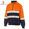 400gsm Winter Knitted Fleece 1/4 Zip Pullover Flame Resistant Workwear Jacket With Reflective Tape