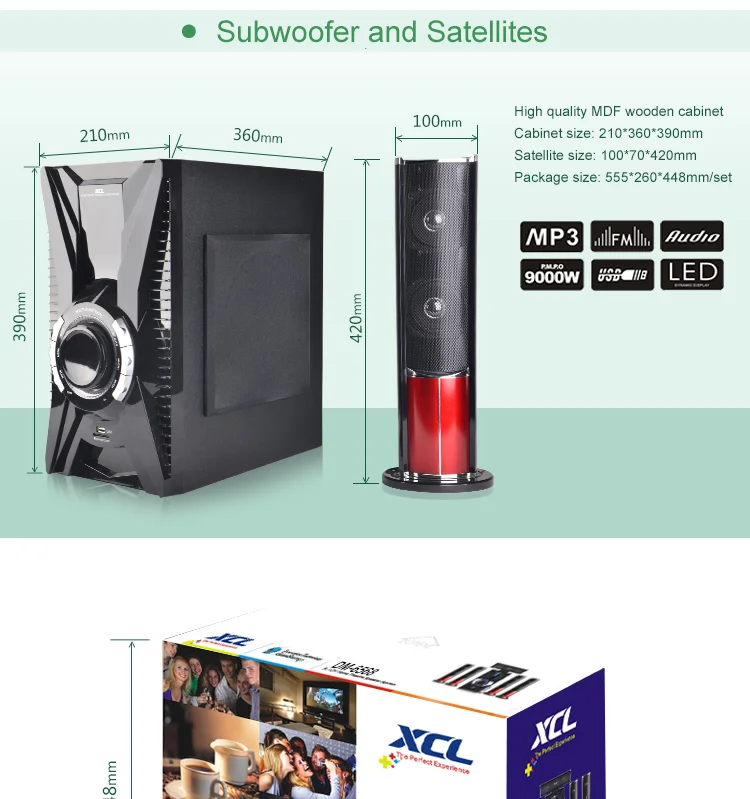 2019 new virtual 5.1 7.1 surround sound active amplifier karaoke speaker system