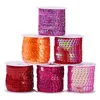 6 Rolls 6 Color Spangle Flat Sequins Trim Paillette Spool String for Dress Embellish Headband