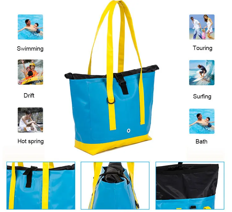 Durable 500d Pvc Tarpaulin Waterproof Tote Bag - Buy Waterproof Tote ...
