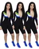 9031224 2019 Casual zip up long sleeve bodycon women jumpsuits and rompers