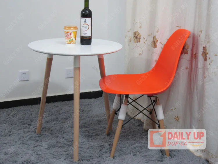 80*80CM Working Place Tea Desk Round Coffee Table MDF Desktop Wooden Frame Dining Table Small Family Furniture