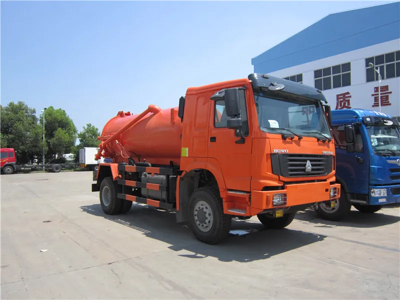 4x2 howo 10000 liter vacuum sewage suction truck