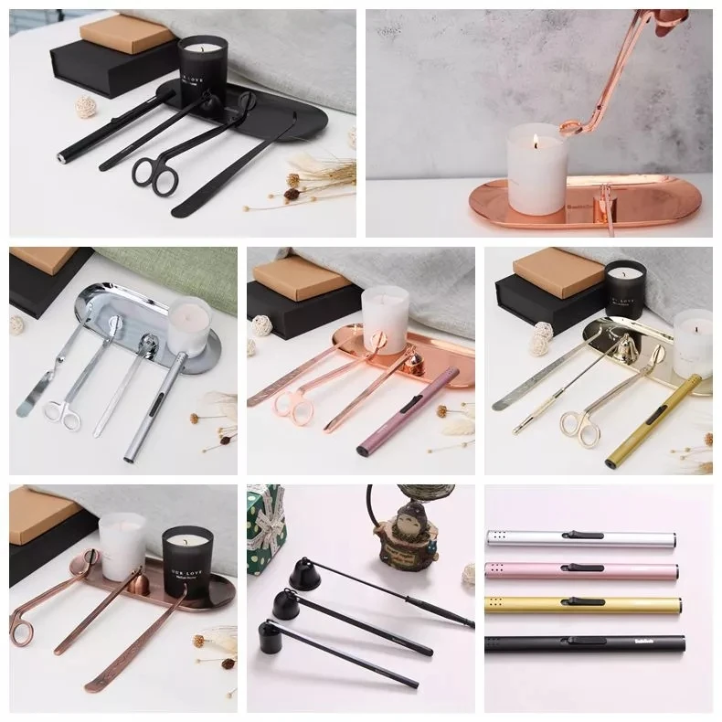 Private Label Wick Trimmer Candle Extinguisher Kit Gold Renaissance Wick Trimmer/snuffer Candle