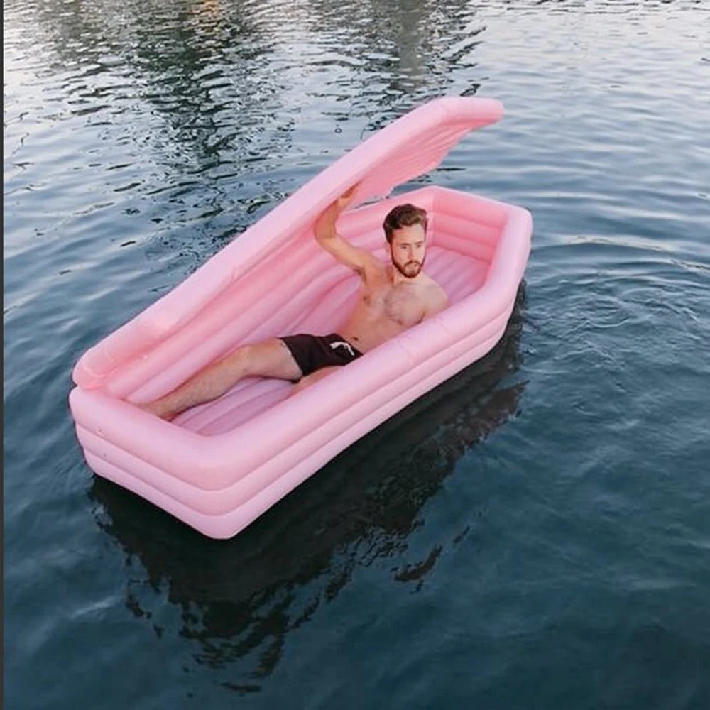 pool floaty coffin