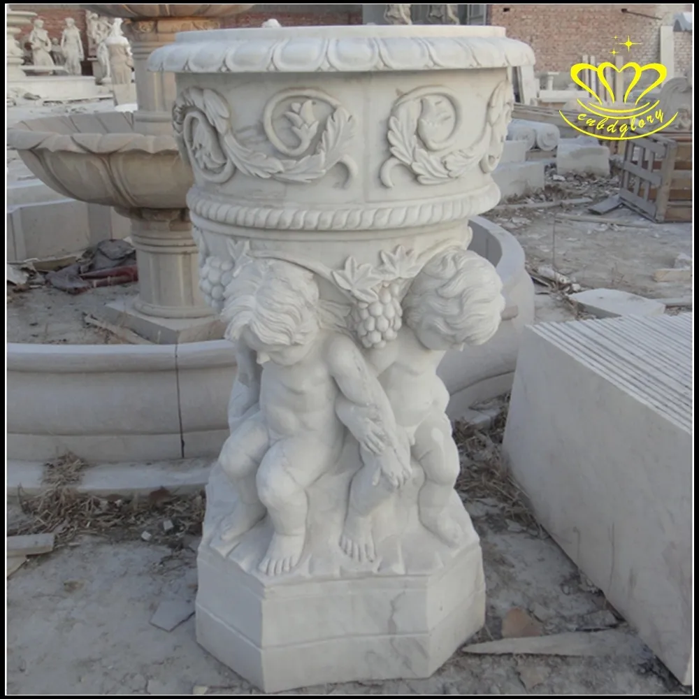 Hot Sale Marble Stone Flower Pot For Garden Home Decoration - Buy ...