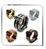 Custom Gold Black Roma Rome Roman Numerals Letters Secret Code Password Ring Rotation Finger Stainless Steel Ring