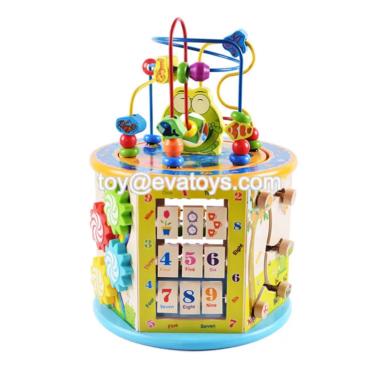 childrens wooden activity cube