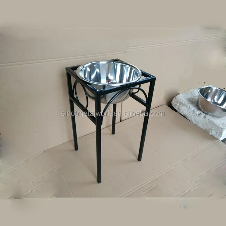 wrought iron dog bowl stand