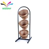 Retail metal candy nuts fruit wicker basket display stand