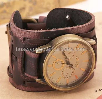 Groothandel 2015 Charm Red Brede Lederen Manchet Armband Mannen Lederen Horloge - Buy Lederen Horloge,Lederen Koord Armband Horloge,Lederen Manchet Horloges Voor Mannen on Alibaba.com