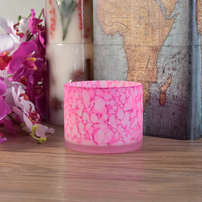 Wholesale marble glass candle holders home decoration
