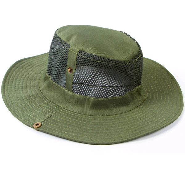 Mens Outdoor Fishing Hiking Outback Safari Vented Sun Hat Wide Brim ...